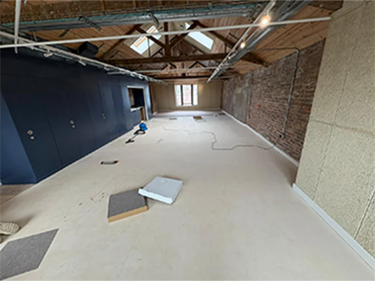 Full office space before carpet tiles